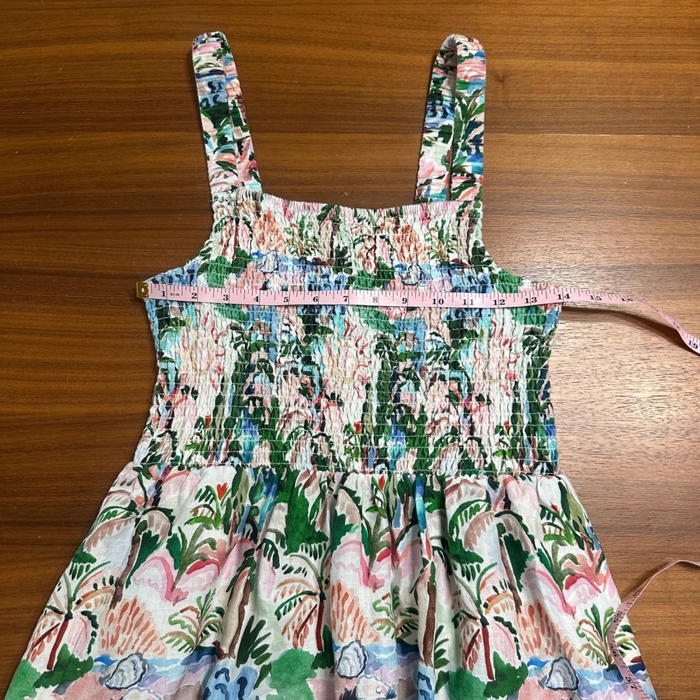NEW Marine Layer Selene Maxi Dress 2026 Linen Blend Med Watercolor Palm Vacation - Picture 6 of 14